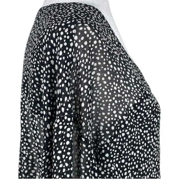 ALLSAINTS Penny Splash Top Size Small Black White Polka Dot Wrap Blouse - Picture 8 of 15